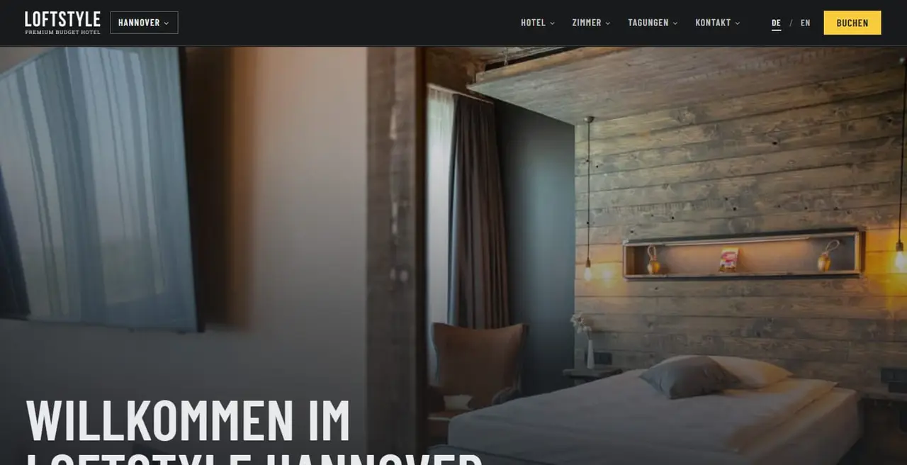After: new homepage of LOFTSTYLE Hanover