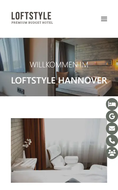 Vorher: bisherige Website von LOFTSTYLE Hannover