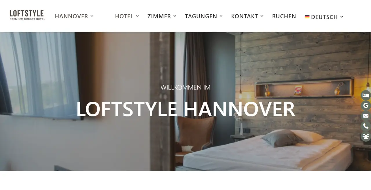 Vorher: bisherige Website von LOFTSTYLE Hannover